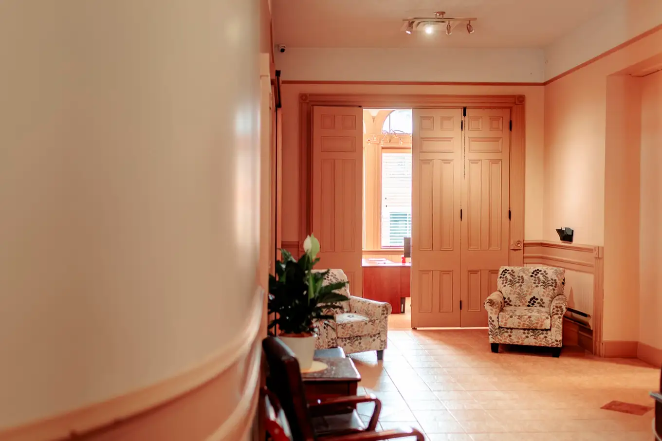 The hallway to reception in the firm's Moncton office