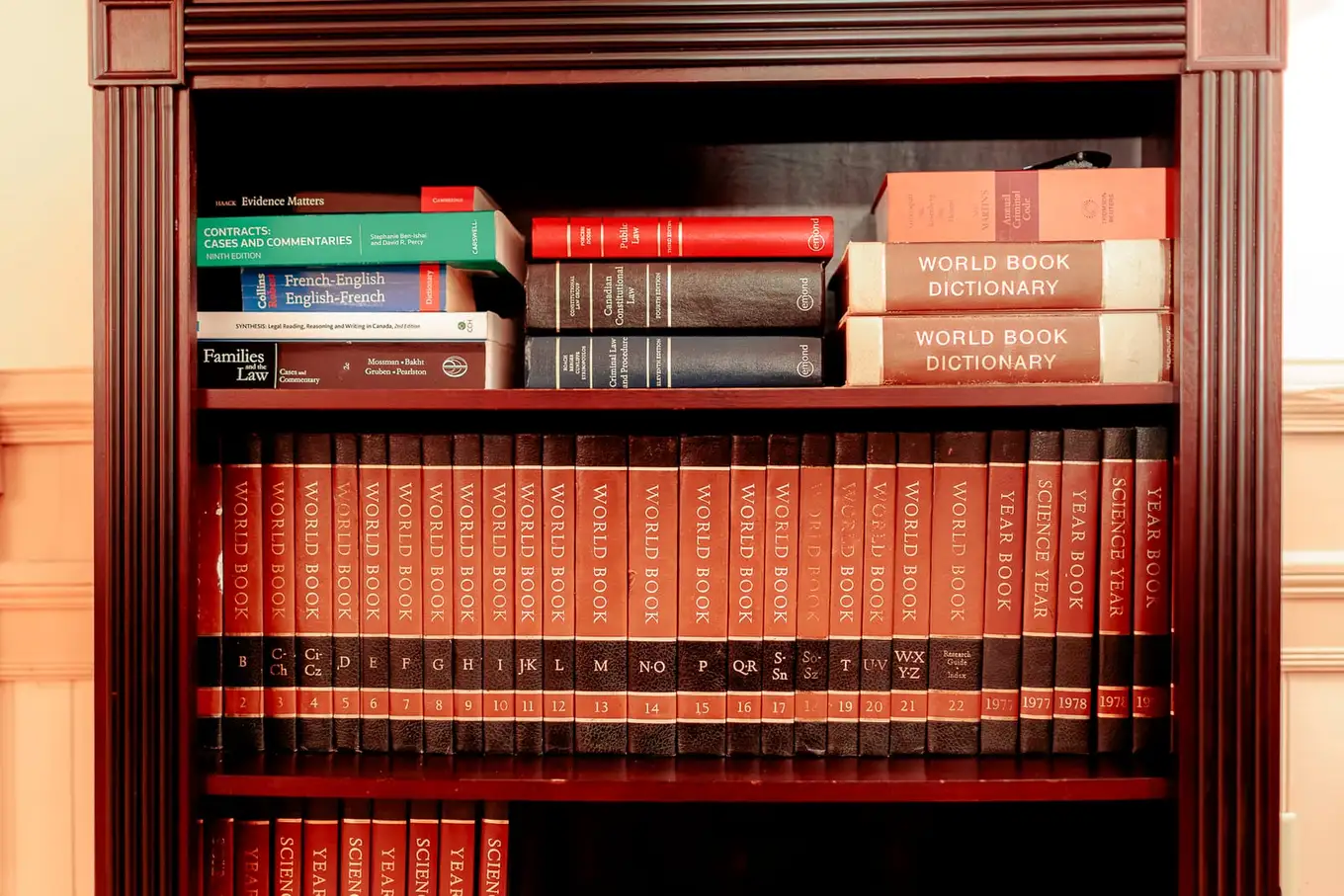 The law library shelf in the firm's Moncton office