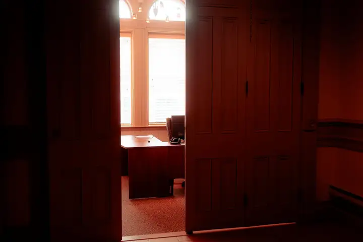 A doorway in the firm's Moncton office