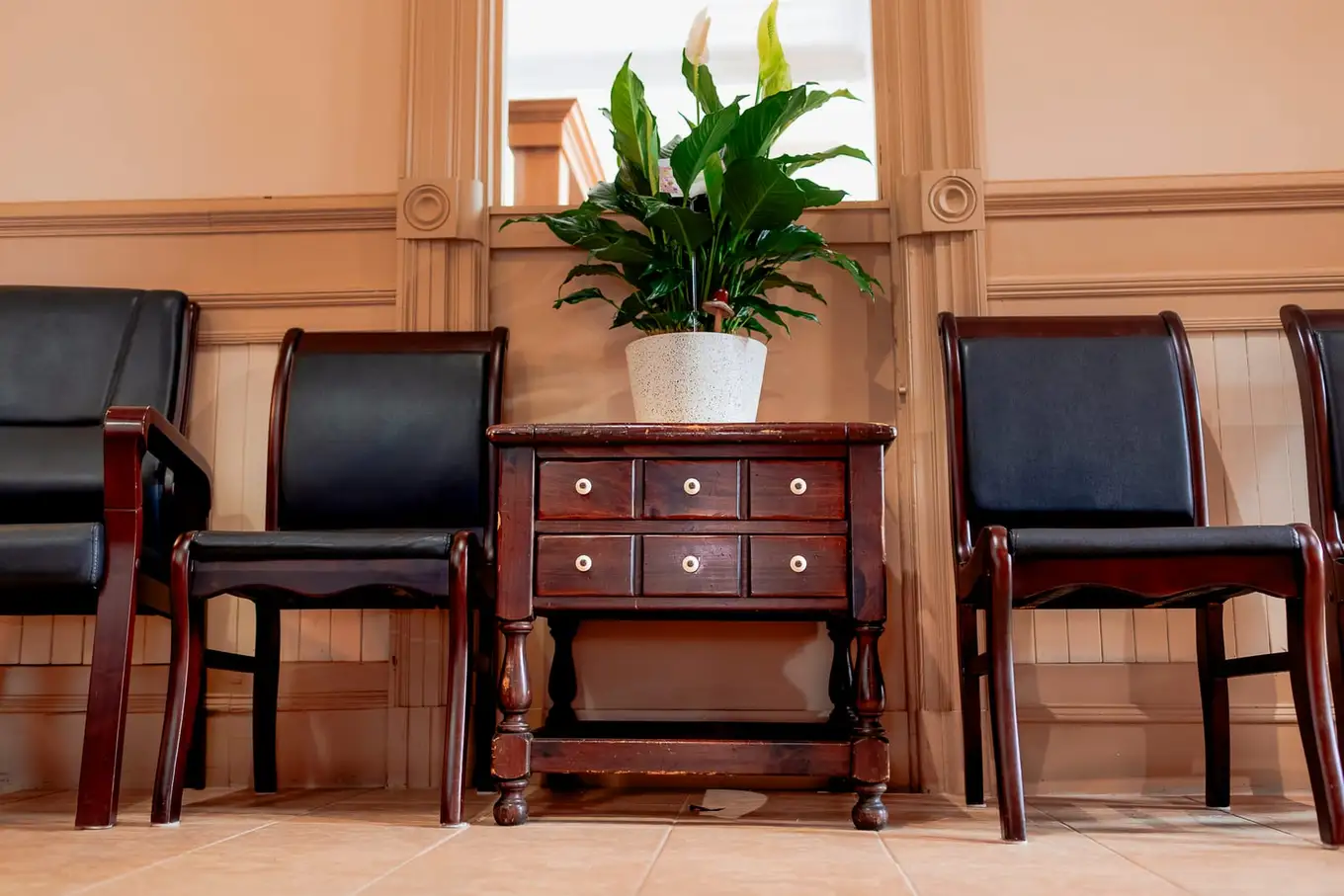 The waiting area in the firm's heritage Moncton office